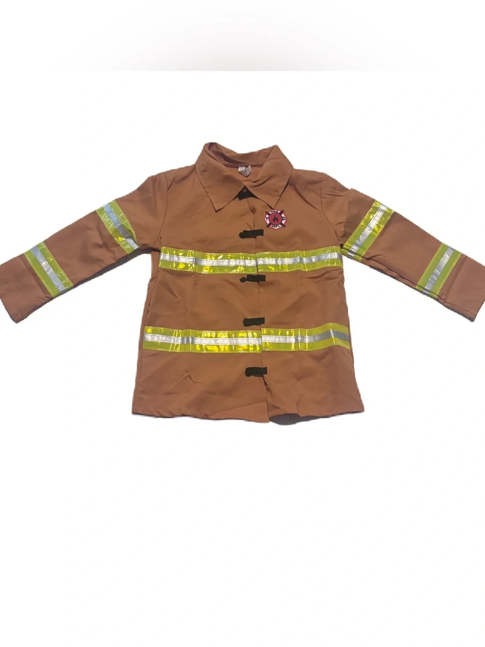 Mustard Yellow Kids Firefighter Costume with Yellow Reflective Stripes